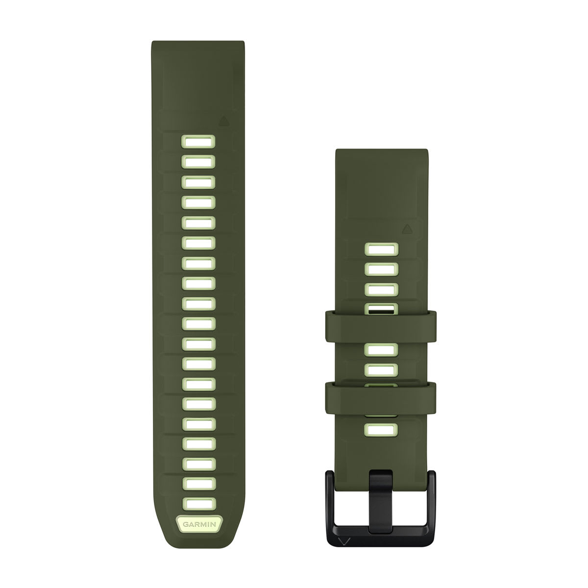 QuickFit® 22 mm urrem, Olive Drab/Citron silikone