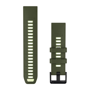 QuickFit® 22 mm urrem, Olive Drab/Citron silikone