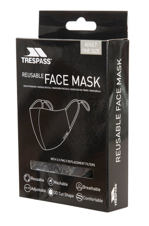 Cloth Face Mask + 3 Filters - Black - Trespass