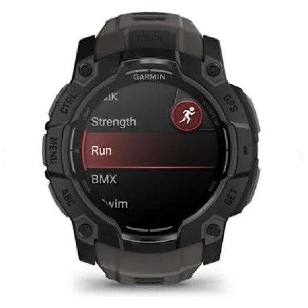 Instinct® 3 – 50 mm, AMOLED, Sort med Charcoal rem 3