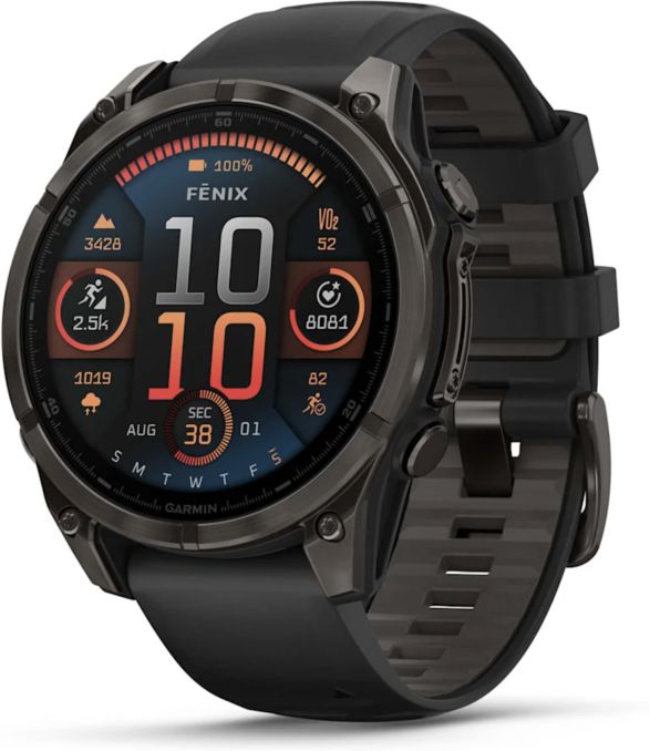 fēnix® 8 – 51 mm, AMOLED, Sapphire, Carbon Grey DLC med sort/Pebble Grey silikonerem 3