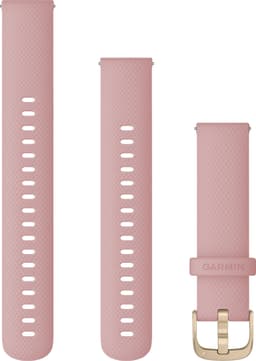 Quick Release remme (20 mm), Blush Pink vævet nylon, lys guld hardware 3