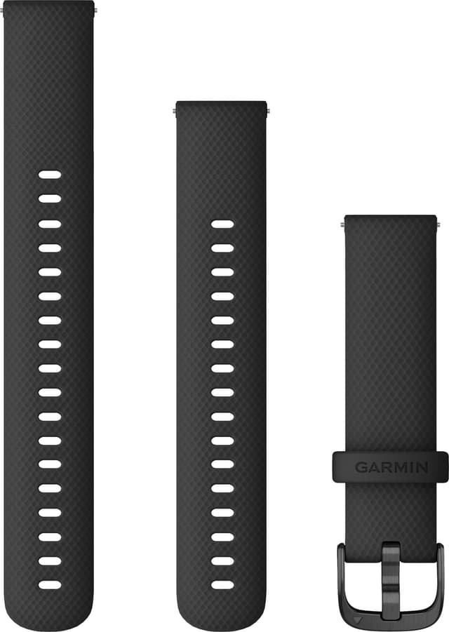 Quick Release remme (22 mm), Sort læder med Brushed Slate hardware 3