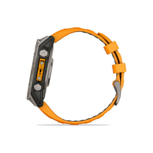 fēnix® 8 – 47 mm, AMOLED, Sapphire, Titanium med Spark Orange/Graphite silikonerem