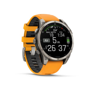 fēnix® 8 – 47 mm, AMOLED, Sapphire, Titanium med Spark Orange/Graphite silikonerem