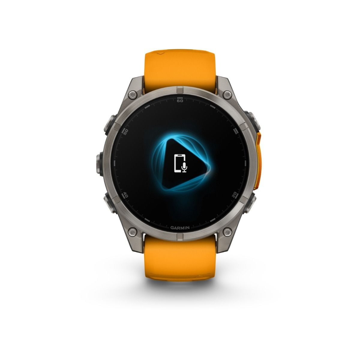 fēnix® 8 – 47 mm, AMOLED, Sapphire, Titanium med Spark Orange/Graphite silikonerem