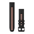 Quickfit 22 mm urremme, Black/Flame Red silikone 1