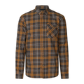 Glen Flannel Skjorte - Dark Brown/Camel Check - Seeland