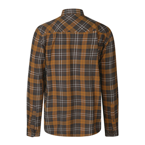 Glen Flannel Skjorte - Dark Brown/Camel Check