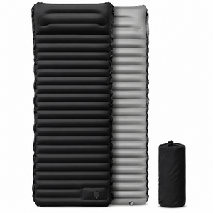 Globuz – Cloud Sleeping Mat with Built-in Foot Pump, 195 × 70 × 10 cm, Black/Grey