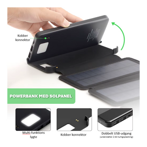 Globuz - Powerbank med solceller 10.000mAh