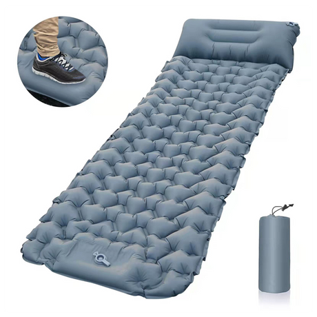 GLOBUZ - Self-Inflating Sleeping Pad - 198 X 68 X 9 CM Grey