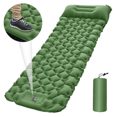 GLOBUZ - Self-Inflating Sleeping Pad - 198 X 68 X 9 CM Green
