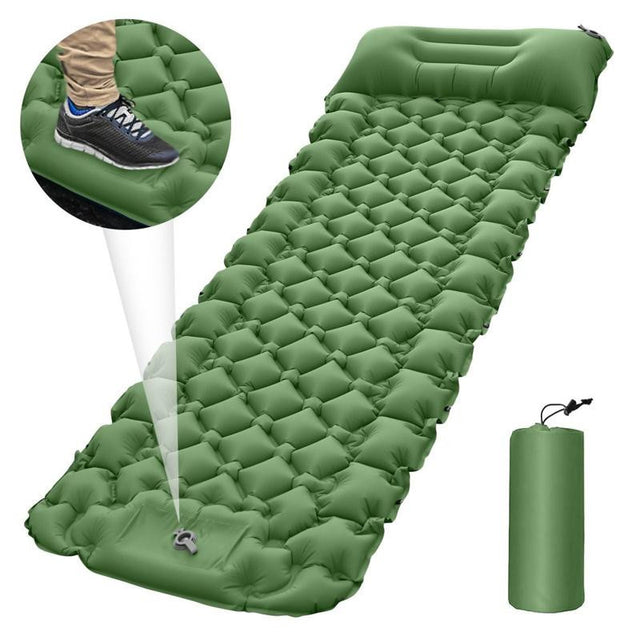 GLOBUZ - Self-Inflating Sleeping Pad - 198 X 68 X 9 CM Green
