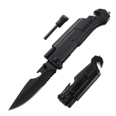 Globuz - Survival Knife with Fire Starter & Flashligh