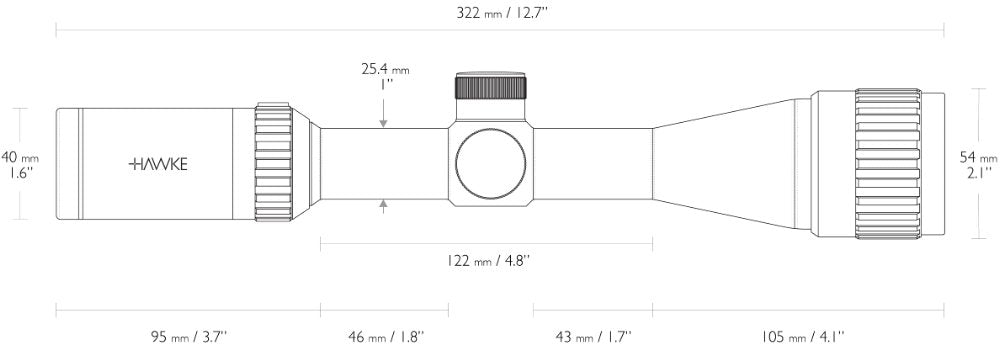 Hawke Vantage IR 3-9x40 AO Mil Dot