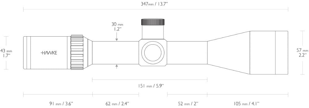 Hawke Vantage 30 WA SF IR 4-16x50 Half Mil Dot