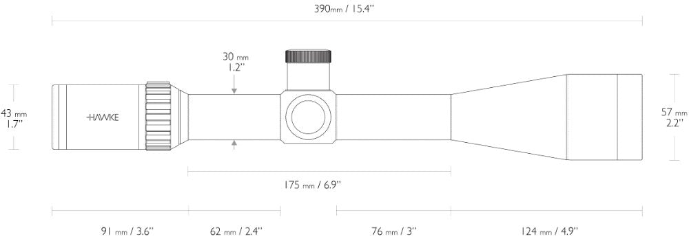 Hawke Vantage 30 WA SF IR 6-24x50 Half Mil Dot