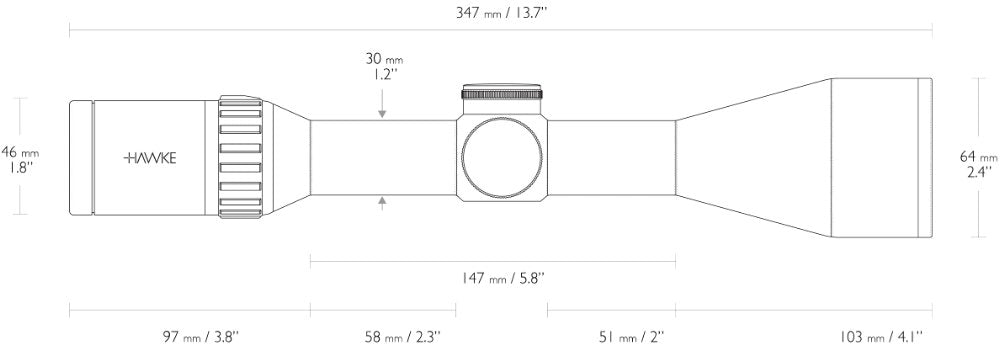 Hawke Endurance 30 WA 3-12x56 LR Dot (8x)