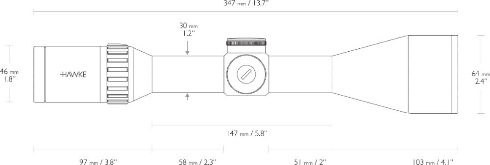 Hawke Endurance 30 WA 3-12x56 LRC (12x) - m/ Kliktårn