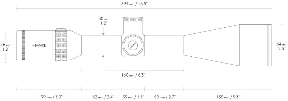 Hawke Sidewinder 30 SF 8-32x56 20x Half Mil