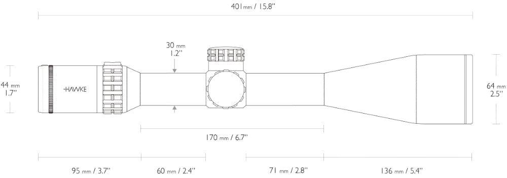 Hawke Frontier 30 SF 5-30x56 Mil Pro (20x)