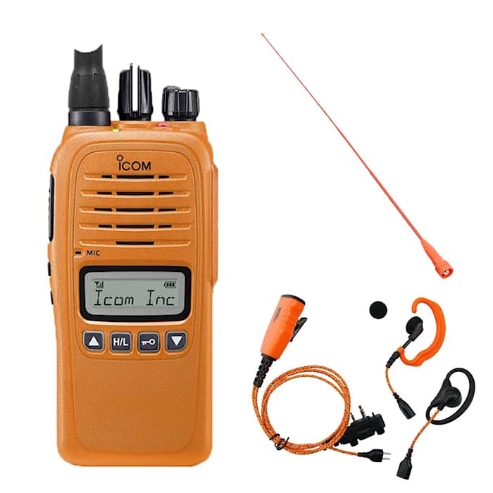 ProHunt Basic 2 jagtradiopakke Orange - dansk version. Radio + Headset + Lang antenne