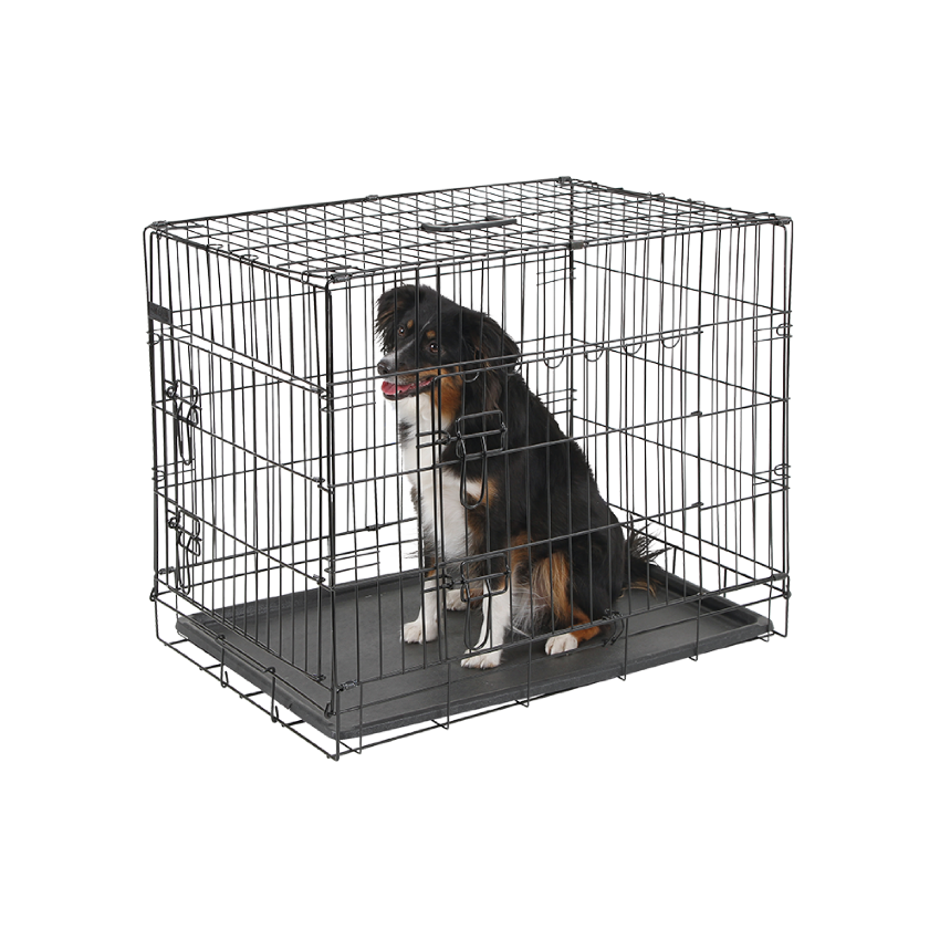 Hundebur i stål sammenklappelig - 76x54x64cm