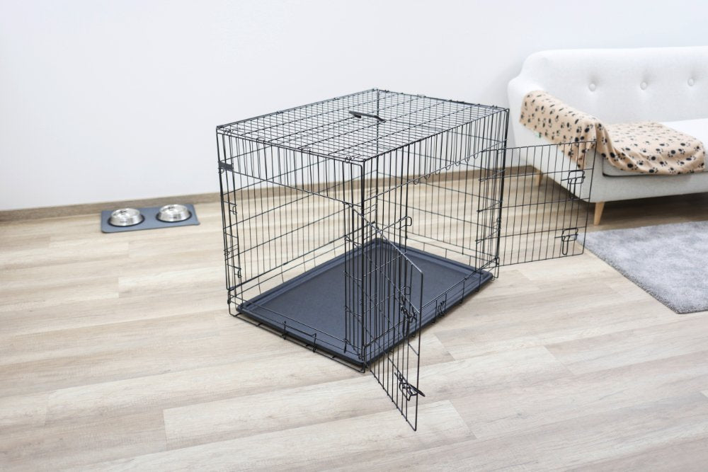 Hundebur i stål sammenklappelig - 76x54x64cm