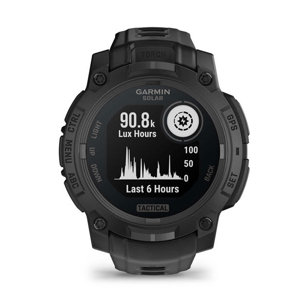 Instinct® 3 – 45 mm, Solar, Tactical Edition, Sort med sort rem