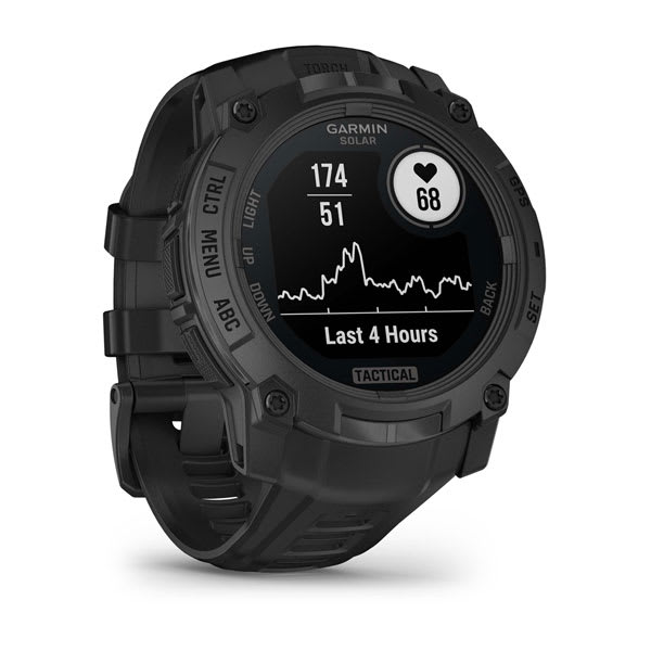 Instinct® 3 – 50 mm, Solar, Tactical Edition, Sort med sort rem