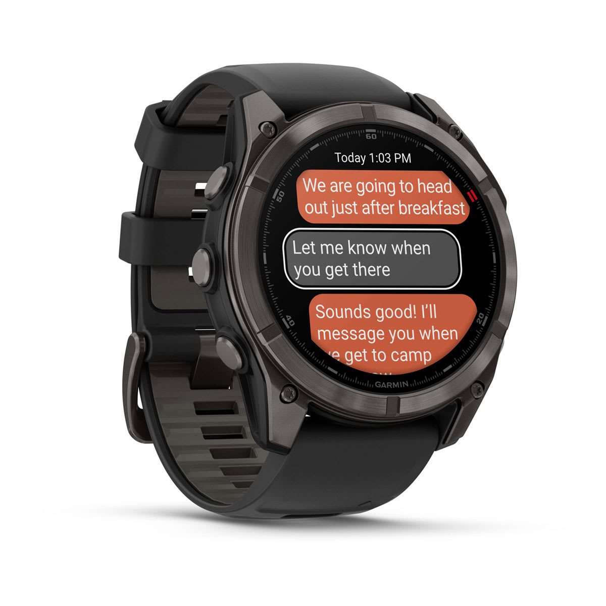 fēnix® 8 Pro – 51 mm, AMOLED, Sapphire, Carbon Grey DLC-titanium med sort/Pebble Grey silikonerem