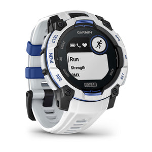 Instinct® 3 – 45 mm, Solar, Whitestone med Whitestone/Bolt Blue rem