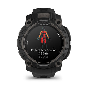 Instinct® 3 – 45 mm, AMOLED, Sort med sort rem