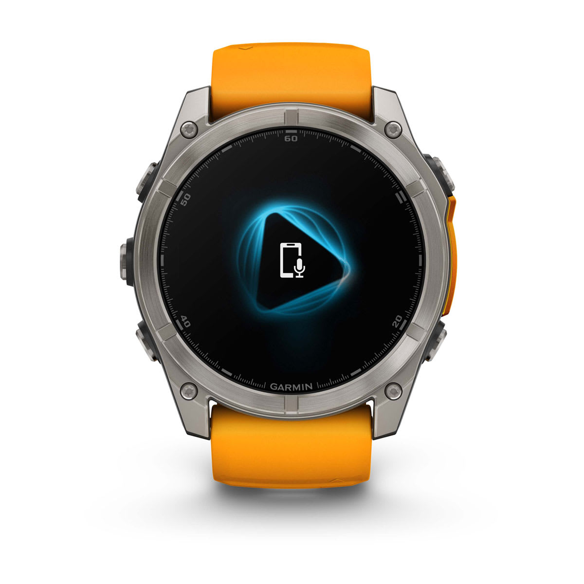 fēnix® 8 – 51 mm, AMOLED, Sapphire, Titanium med Spark Orange/Graphite silikonerem