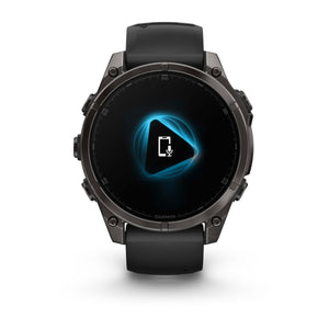 fēnix® 8 – 47 mm, AMOLED, Sapphire, Carbon Grey DLC-titanium med sort/Pebble Grey silikonerem