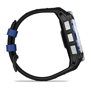Instinct® 3 – 50 mm, Solar, Whitestone med sort/Bolt Blue rem