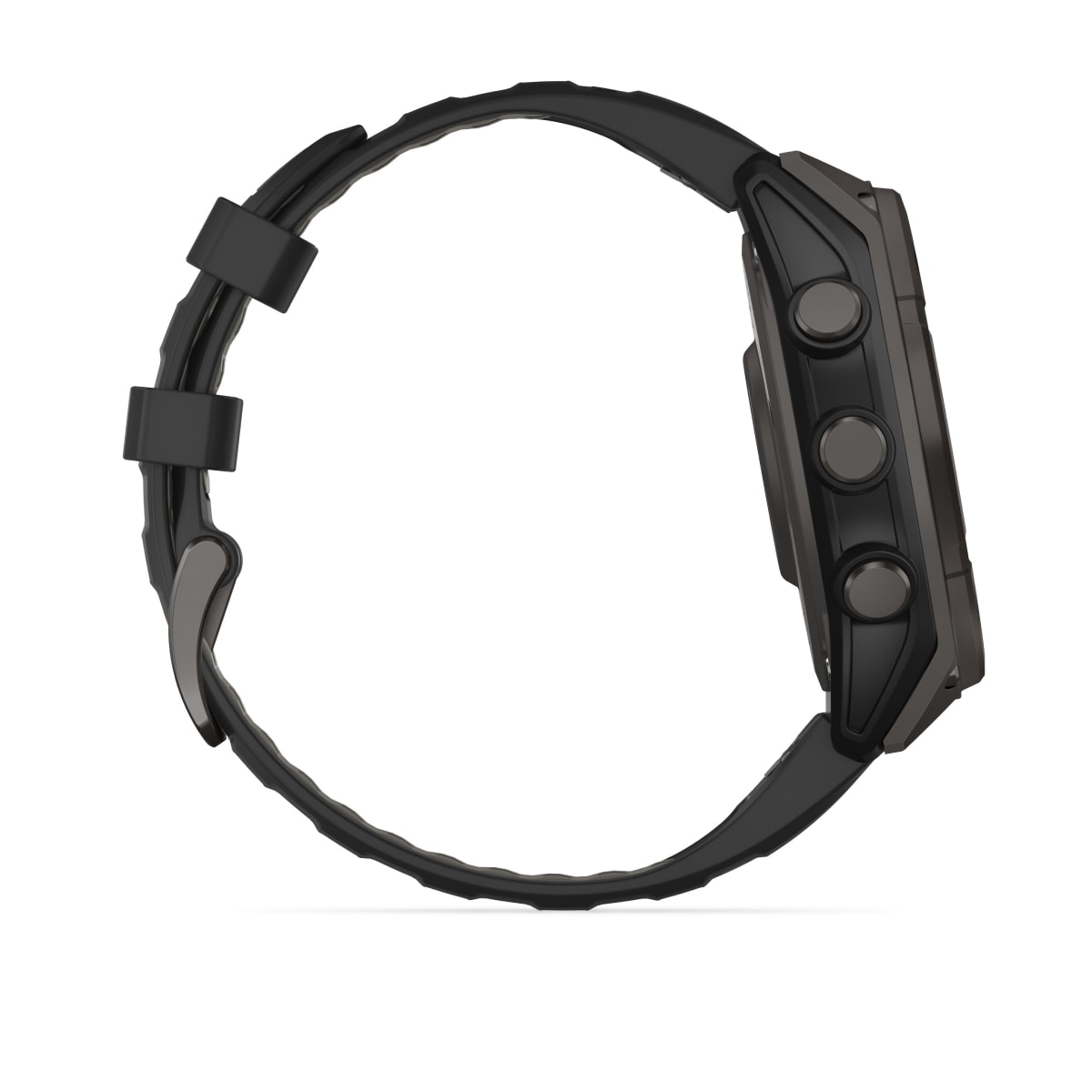 fēnix® 8 – 47 mm, Solar, Sapphire, Carbon Grey DLC-titanium med sort/Pebble Grey silikonerem