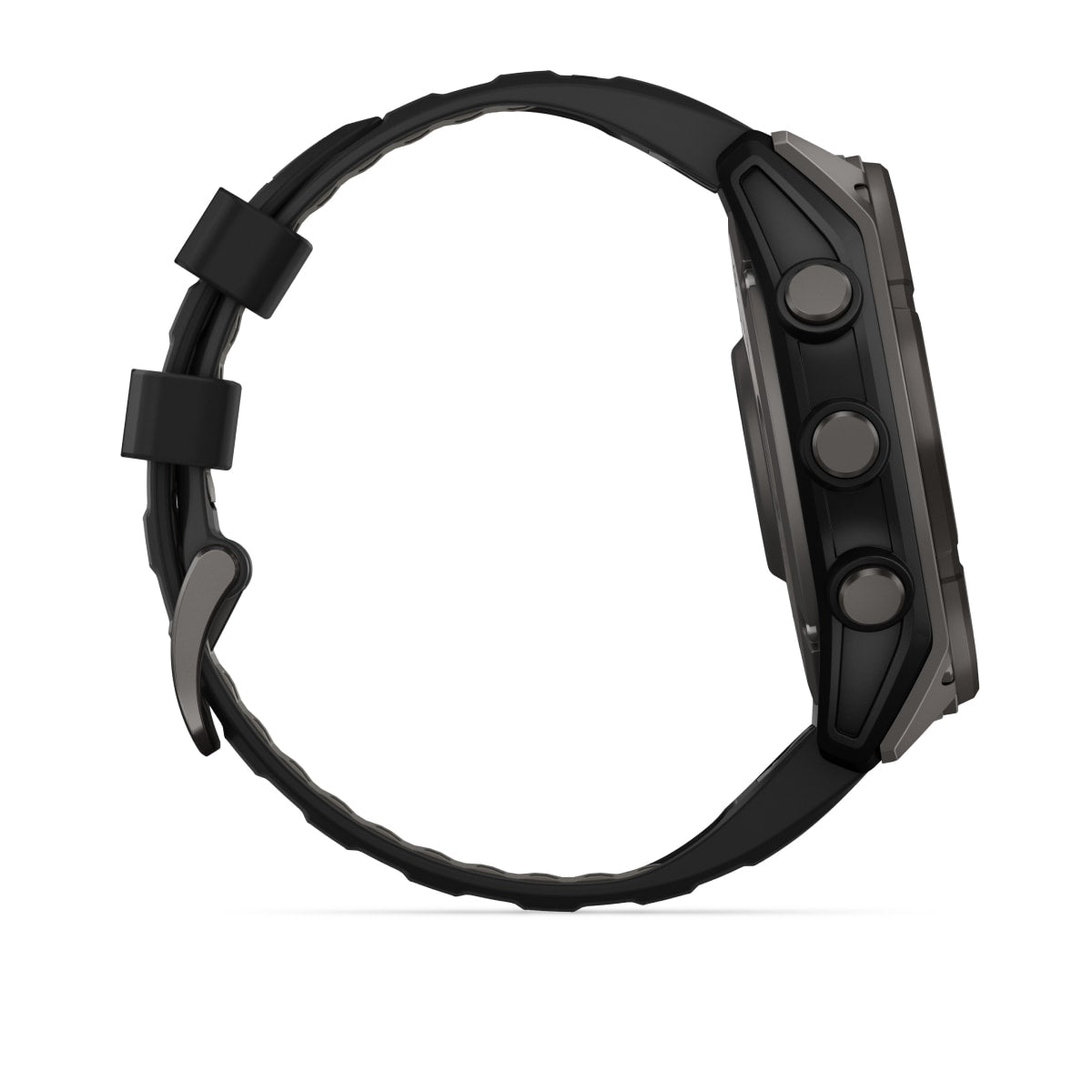 fēnix® 8 – 51 mm, Solar, Sapphire, Carbon Grey DLC-titanium med sort/Pebble Grey silikonerem