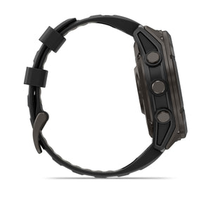 fēnix® 8 Pro – 51 mm, MicroLED, Sapphire, Carbon Grey DLC-titanium med sort/Pebble Grey silikonerem