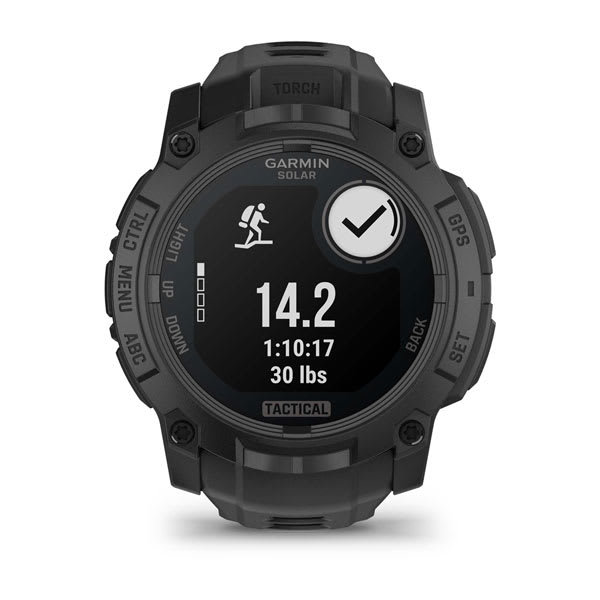 Instinct® 3 – 50 mm, Solar, Tactical Edition, Sort med sort rem
