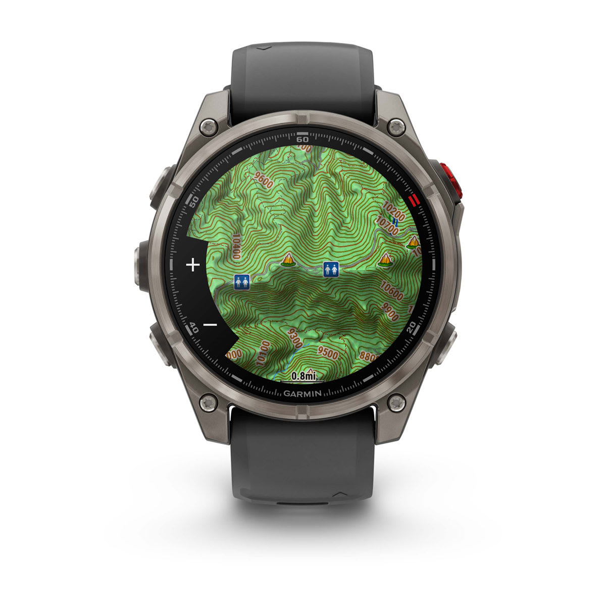 fēnix® 8 Pro – 47 mm, AMOLED, Sapphire, titanium med silikonerem i Graphite/sort