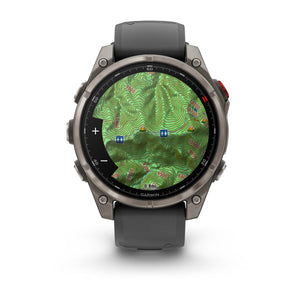 fēnix® 8 Pro – 47 mm, AMOLED, Sapphire, titanium med silikonerem i Graphite/sort