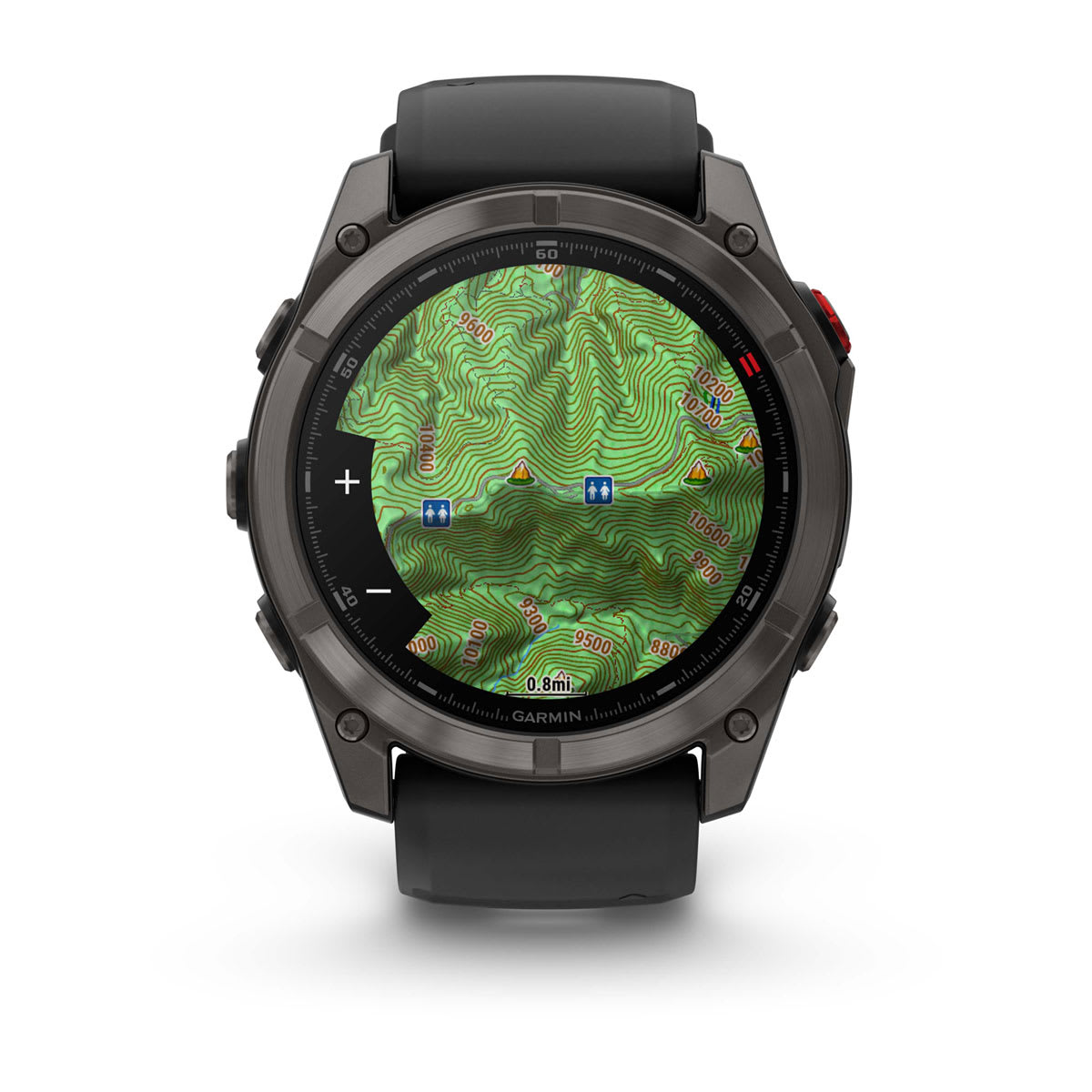 fēnix® 8 Pro – 51 mm, AMOLED, Sapphire, Carbon Grey DLC-titanium med sort/Pebble Grey silikonerem