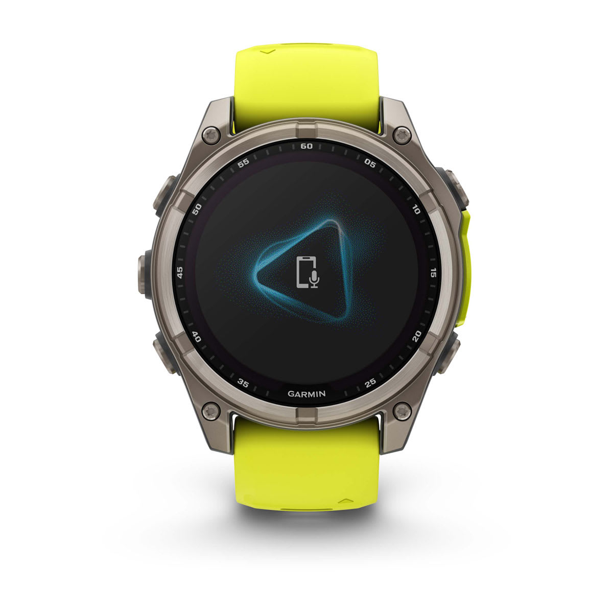 fēnix® 8 – 47 mm, Solar, Sapphire, Titanium med Amp yellow/graphite silikonerem