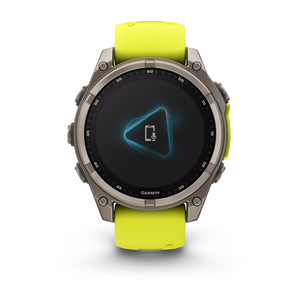 fēnix® 8 – 47 mm, Solar, Sapphire, Titanium med Amp yellow/graphite silikonerem