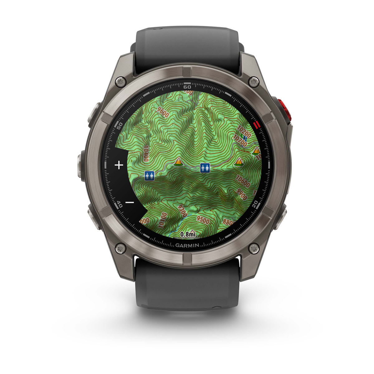 fēnix® 8 Pro – 51 mm, AMOLED, Sapphire, titanium med silikonerem i Graphite/sort