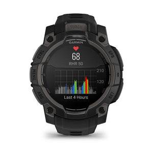 Instinct® 3 – 45 mm, AMOLED, Sort med sort rem