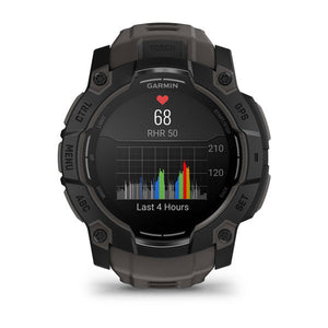 Instinct® 3 – 50 mm, AMOLED, Sort med Charcoal rem