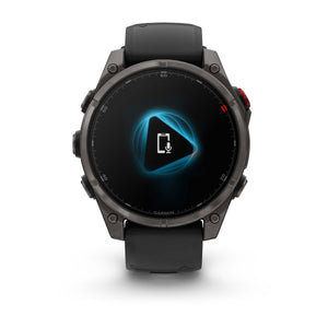 fēnix® 8 Pro – 47 mm, AMOLED, Sapphire, Carbon Grey DLC-titanium med sort/Pebble Grey silikonerem